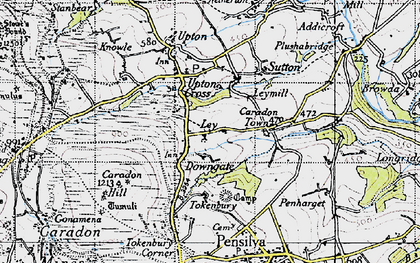Old map of Downgate in 1946