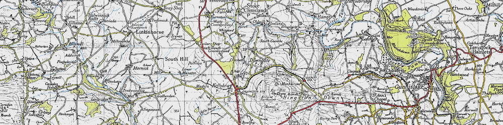 Old map of Downgate in 1946