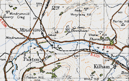 Old map of Downham in 1947