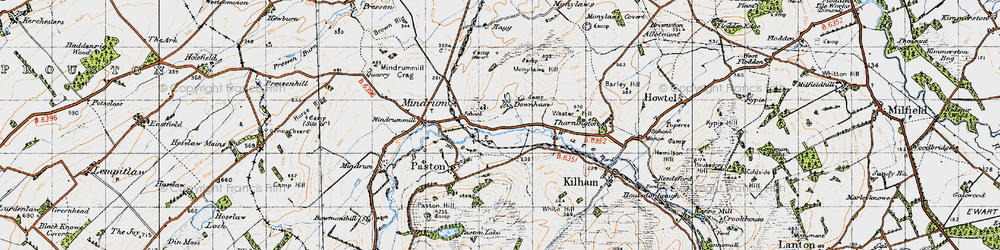 Old map of Downham in 1947