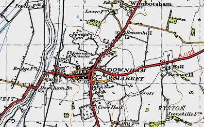 Old map of Downham Market in 1946