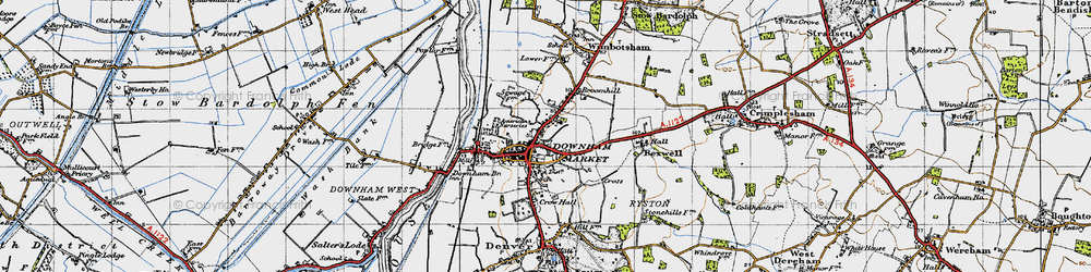 Old map of Downham Market in 1946