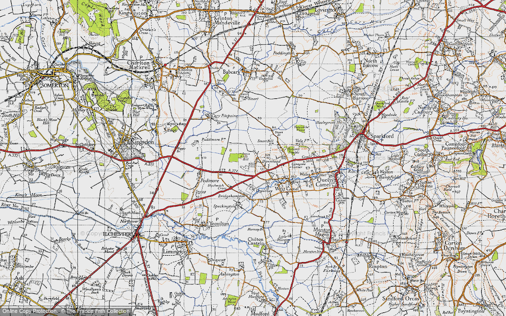 Old Map of Downhead, 1945 in 1945