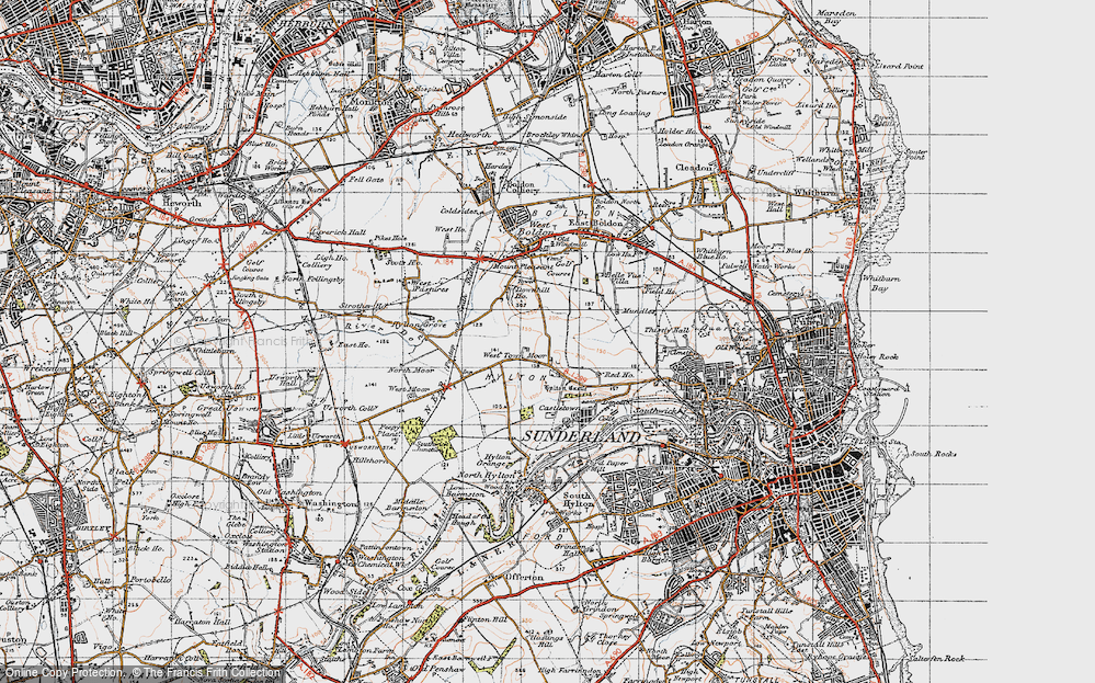 Old Map of Downhill, 1947 in 1947