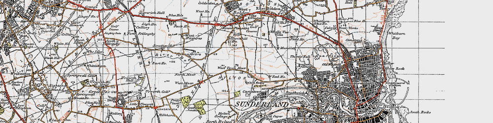 Old map of Downhill in 1947
