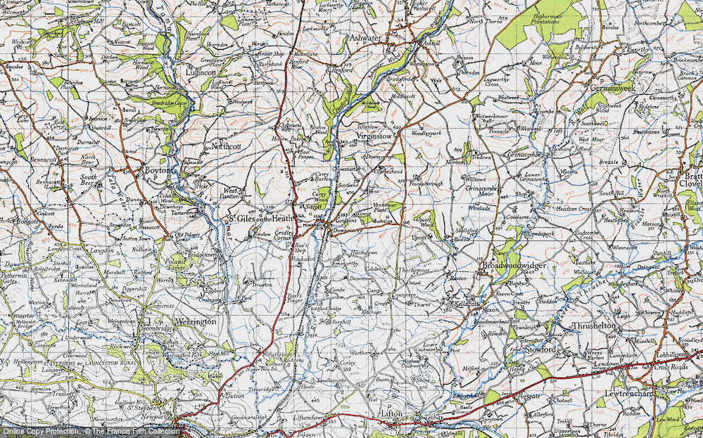 Old Map of Downicary, 1946 in 1946