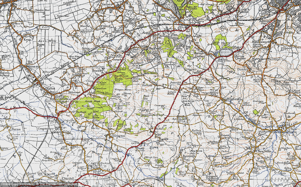 Old Map of Downside, 1946 in 1946