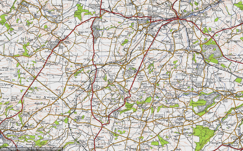 Old Map of Historic Map covering Blacker's Hill in 1946