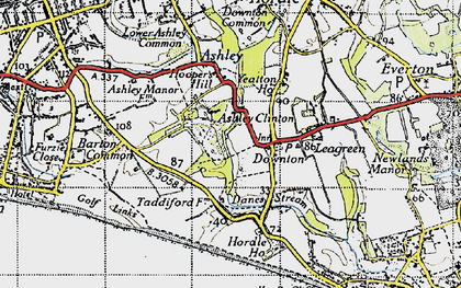 Old map of Downton in 1940