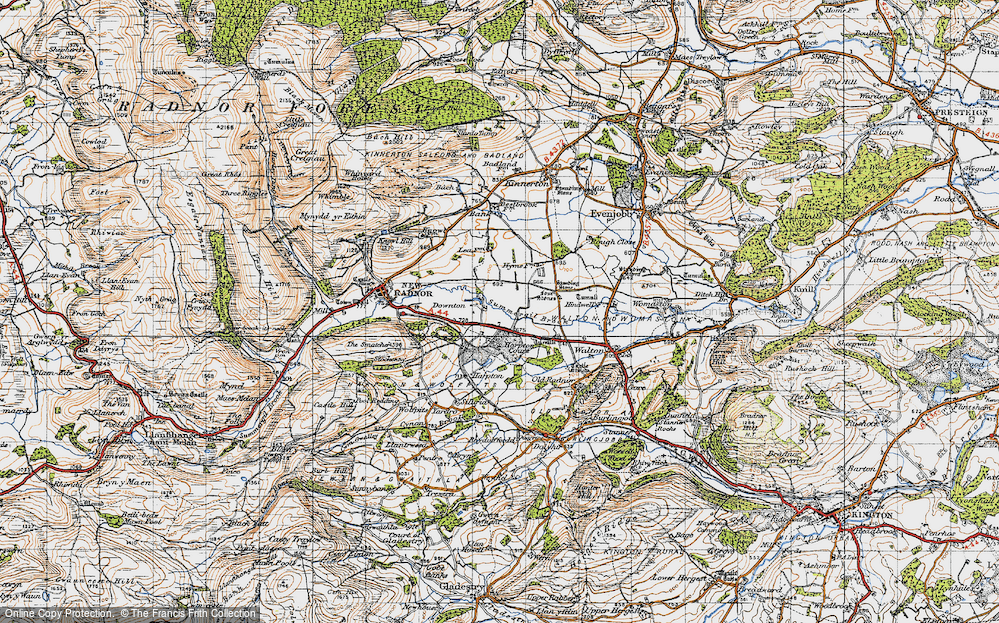 Old Map of Historic Map covering Four Stones in 1947