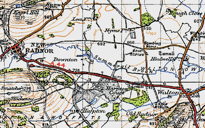 Old map of Four Stones in 1947