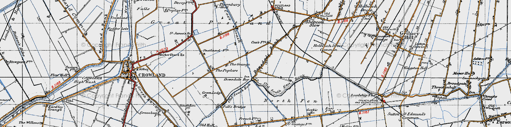 Old map of Dowsdale in 1946