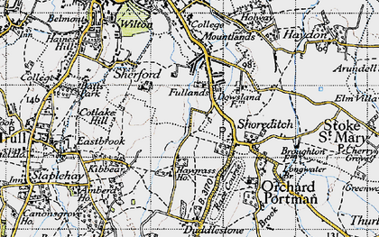 Old map of Dowslands in 1946