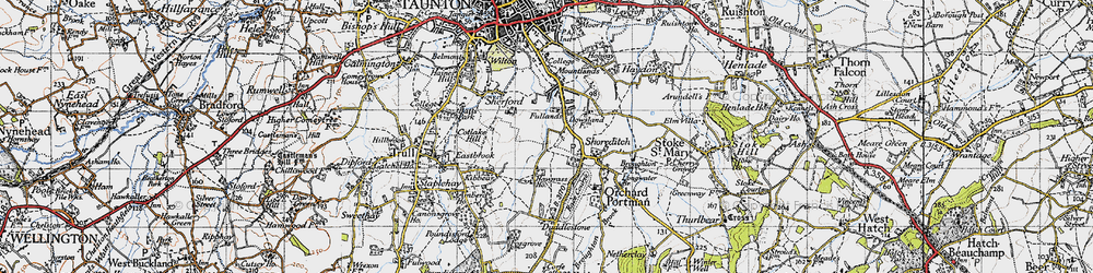 Old map of Dowslands in 1946