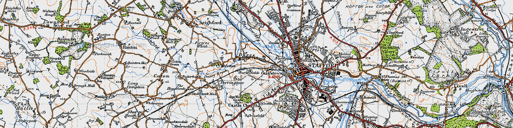 Old map of Burleyfields in 1946