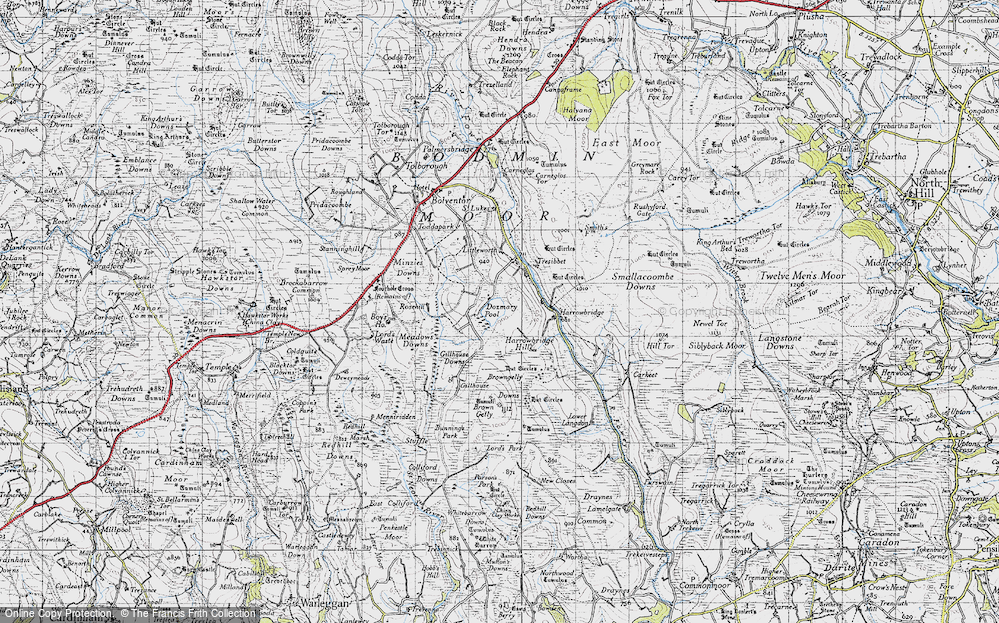 Old Map of Historic Map covering Brown Gelly in 1946