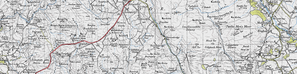 Old map of Browngelly Downs in 1946