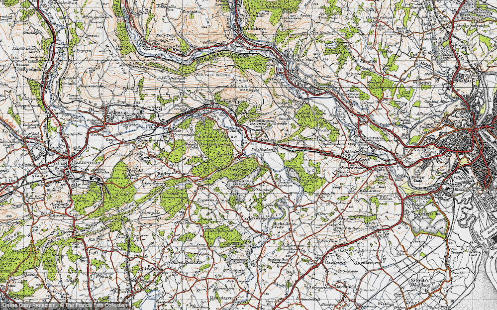 Old Map of Draethen, 1947 in 1947