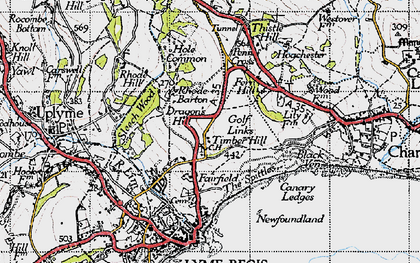 Old map of Dragon's Hill in 1945
