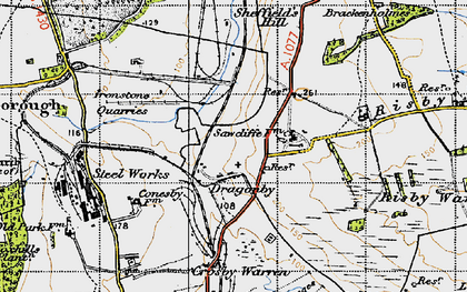 Old map of Dragonby in 1947