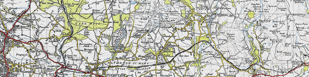 Old map of Drakeland Corner in 1946