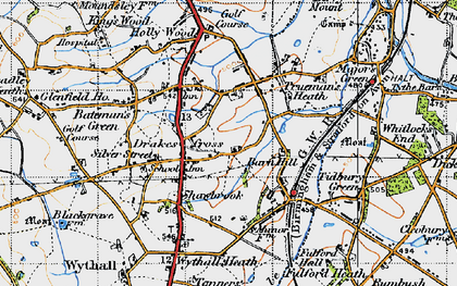 Old map of Drakes Cross in 1947