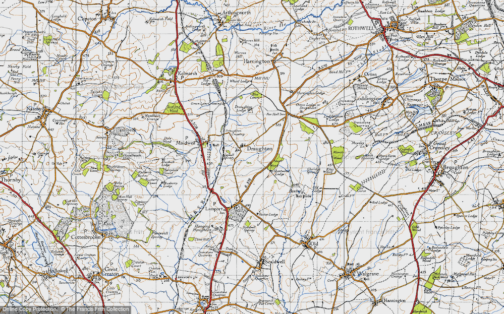 Old Map of Historic Map covering Blue Covert in 1946