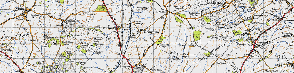 Old map of Blue Covert in 1946