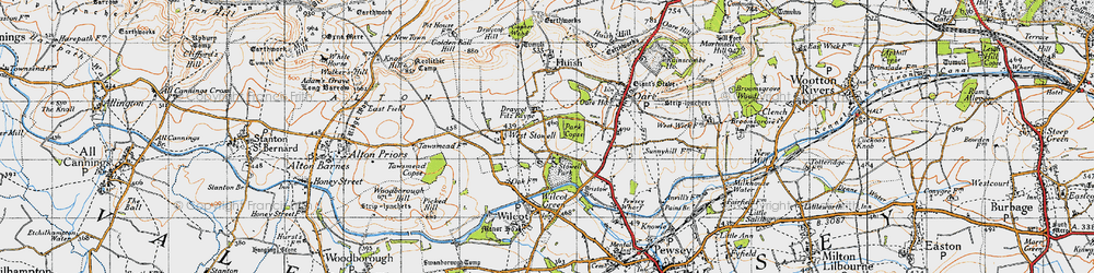 Old map of Draycot Fitz Payne in 1940