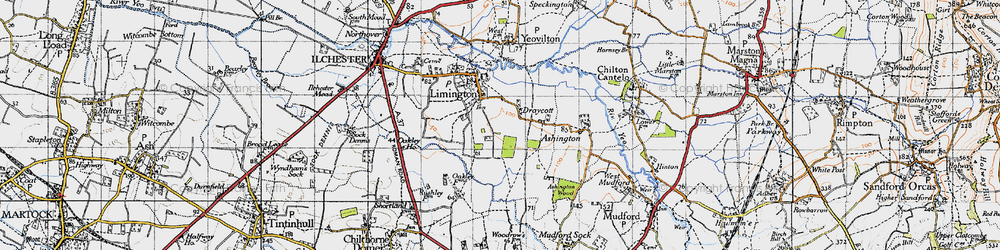 Old map of Draycott in 1945