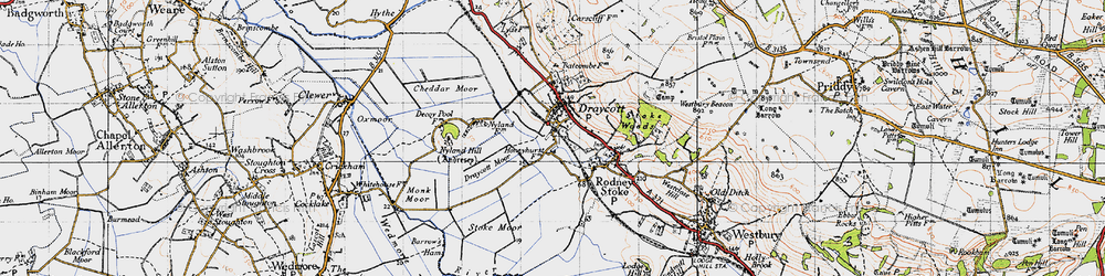 Old map of Draycott in 1946