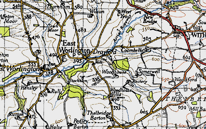 Old map of Woodhouse in 1946