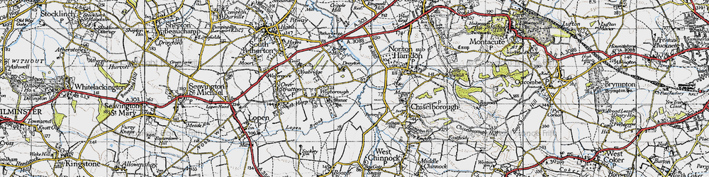 Old map of Drayton in 1945
