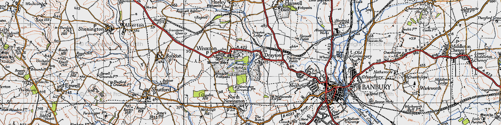 Old map of Drayton in 1946