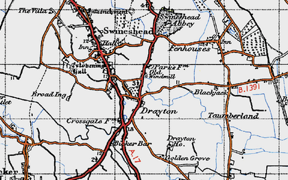 Old map of Drayton in 1946