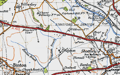 Old map of Drayton in 1947