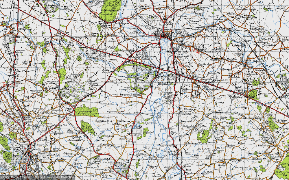 Old Map of Drayton Bassett, 1946 in 1946