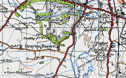 Old map of Drayton Bassett in 1946