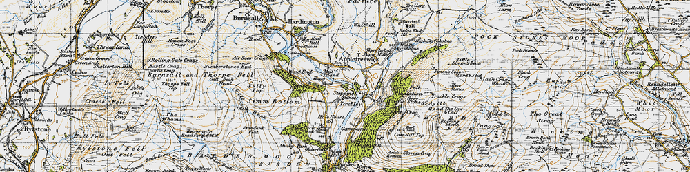 Old map of Drebley in 1947