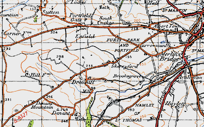 Old map of Dreenhill in 1946