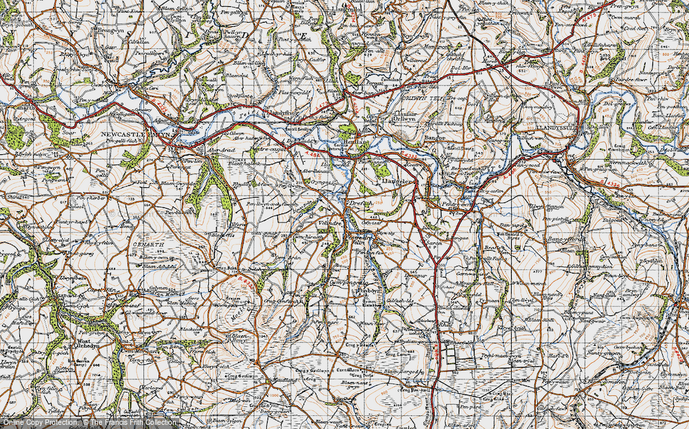 Old Map of Drefach, 1947 in 1947