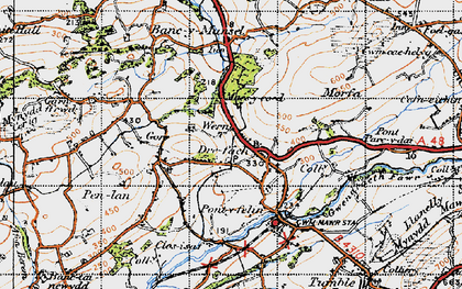 Old map of Drefach in 1947