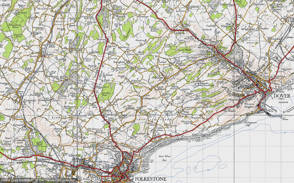 Old Map of Drellingore, 1947 in 1947