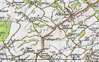 Old map of Drellingore in 1947