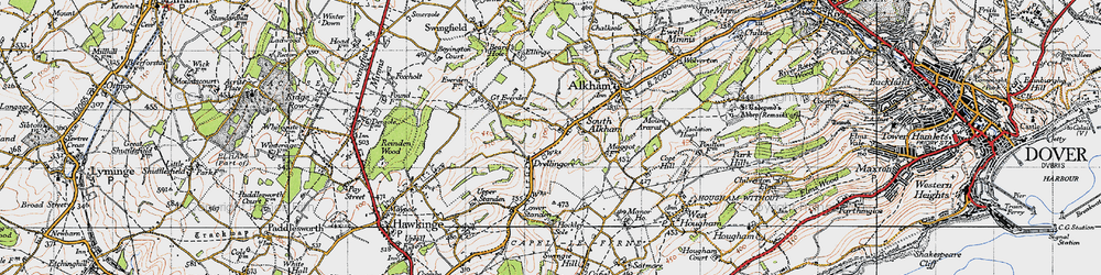 Old map of Drellingore in 1947