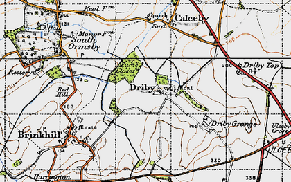 Old map of Driby in 1946