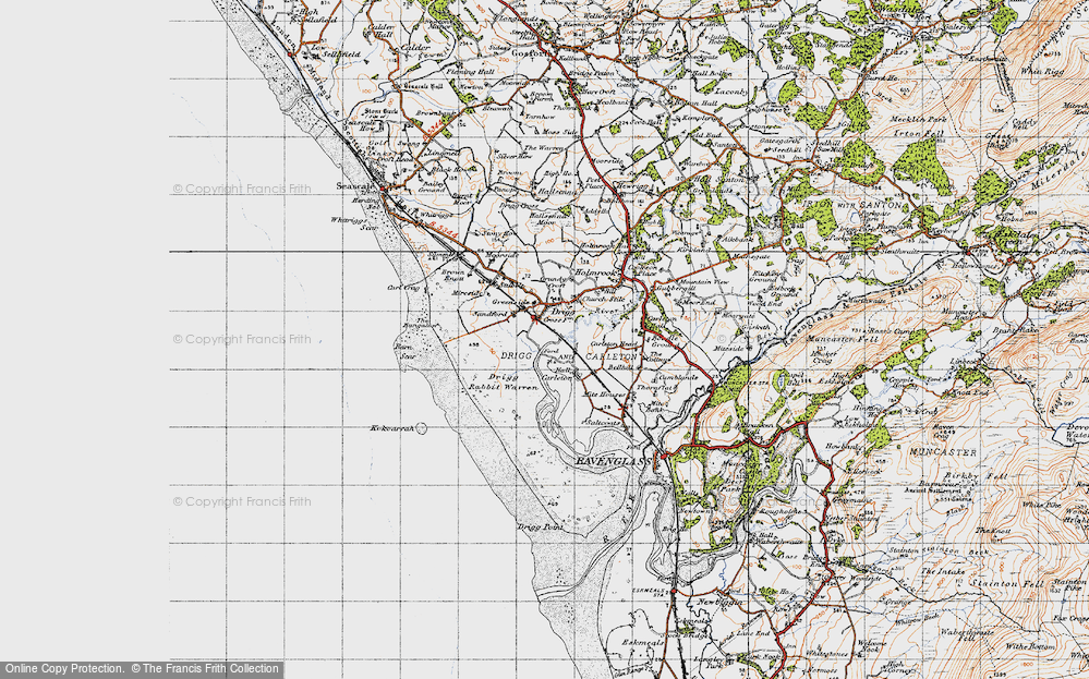 Old Map of Drigg, 1947 in 1947