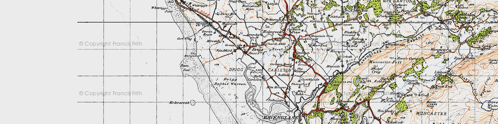 Old map of Drigg in 1947