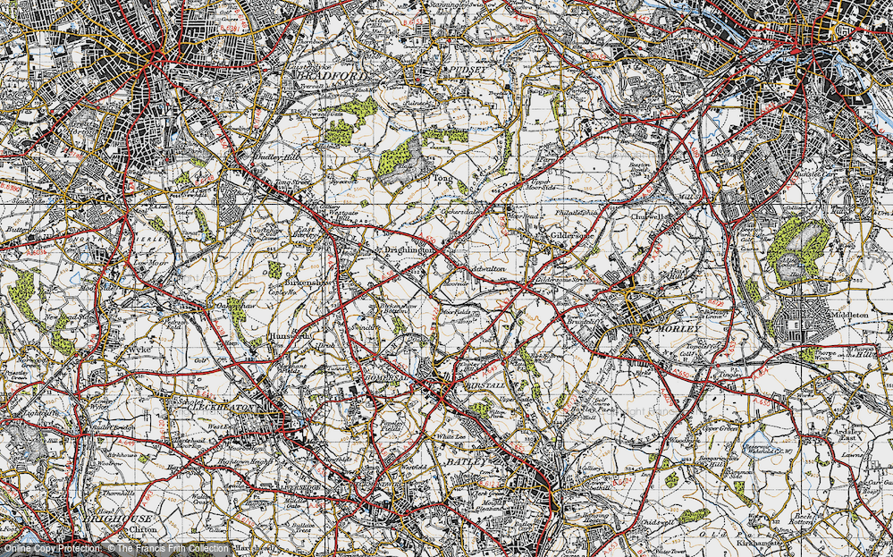 Old Map of Drighlington, 1947 in 1947