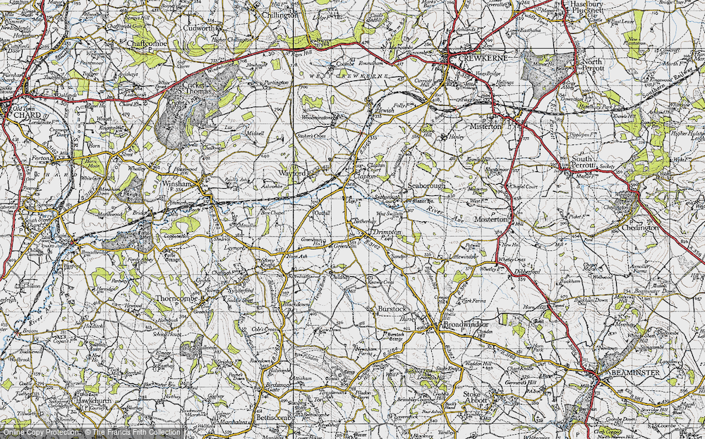 Old Map of Drimpton, 1945 in 1945